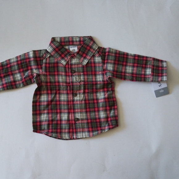 Carter's Newborn Plaid Shirt and Pants Set - Picture 2 of 6